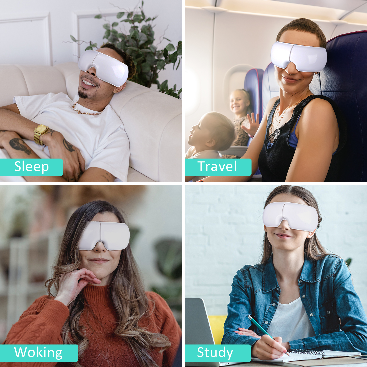 MEEEGOU Eye Massager with Heat and Airbag