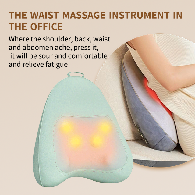 MEEEGOU Waist Massager Cervical Spine Waist Back Neck Body Massage Pillow Kneading Hot Compress Cushion Massager